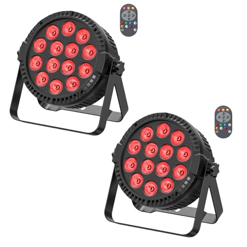 DayFlicker 2PCS 14 * 6 W LED Par Licht, 4 in1 RGBW Disko Party Bühnenlicht mit Fernbedienung 4/8 CH Master-Slave Selbstfahrend Par Licht Scheinwerfer Geeignet für Festivals Club DJ Bühne Hochzeit von DayFlicker