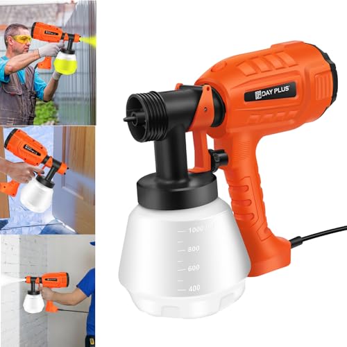 400W Elektro Farbspritzpistole mit Fließbecher, 1000 ml-Behälter, 3 Spritzmuste, Einstellbare Fließgeschwindigkeit für Lacke & Wandfarbe im Innen, 1.0mm 1.8mm 2.5mm Düsen 400W Elektro Farbspritzpistole mit Fließbecher, 1000 ml-Behälter, 3 Spritzmuste, Einstellbare Fließgeschwindigkeit für Lacke & Wandfarbe im Innen, 1.0mm 1.8mm 2.5mm Düsen von DayPlus