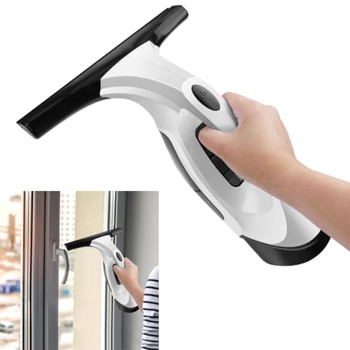 DayPlus Kabellose Fensterwaschmaschine mit 2200mAh Batterie, 2000Pa mit 28cm Squeegee zur Reinigung von Fenstern, Duschtüren, Spiegeln, Fliesen von DayPlus