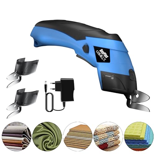 Elektrische Schere mit 2.0Ah Batterie und Ladegerät, 3.6V Stoff-und Kartonschneider, Multi-Cutter Wiederaufladbar, Akkuschere Elektrische Stoffschere für Karton Leder Teppich PVC von DayPlus