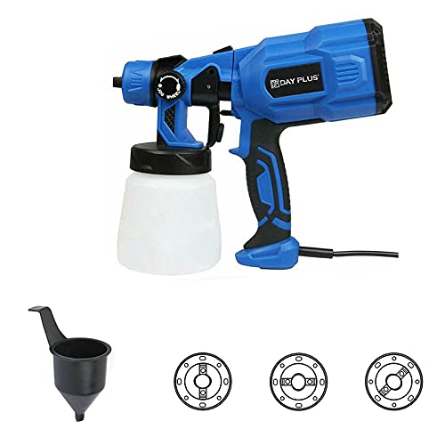 Farbsprühsystem 550W Elektrische Farbspritzpistole Wandfarbe mit Fließbecher und 800 ml-Behälter 3 Spritzmuster Einstellbare Fließgeschwindigkeit für Lacke & Wandfarbe im Innen- & Außenbereichmit von DayPlus