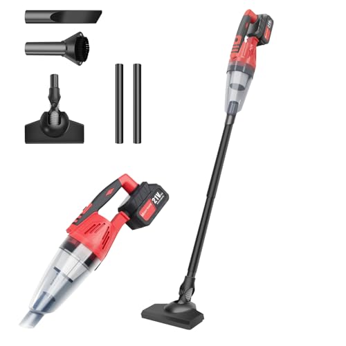 Kabellos Handstaubsauger Akku mit 3 Waschbar HEPA-Filter, 2 x 2.2Ah Batterie, Tragbarer Auto-Staubsauger, USB Kabel, 0,6 L Staubbehälter Kabellos Handstaubsauger Akku mit 3 Waschbar HEPA-Filter, 2 x 2.2Ah Batterie, Tragbarer Auto-Staubsauger, USB Kabel, 0,6 L Staubbehälter von DayPlus