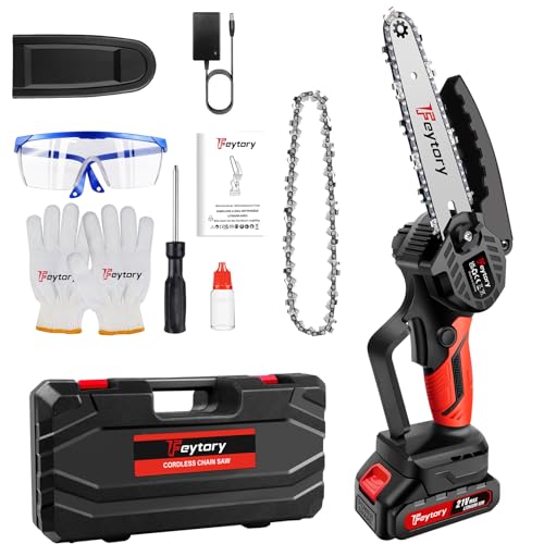 Mini-Kettensäge 21V, Akku Kettensäge mit 1 x 1.5Ah Akkun und Ladegerät, Elektrische Motorsäge Akku Handkettensäge mit 2 Ketten, 1 Führungsplatte für Gartenarbeiten und Holz Mini-Kettensäge 21V, Akku Kettensäge mit 1 x 1.5Ah Akkun und Ladegerät, Elektrische Motorsäge Akku Handkettensäge mit 2 Ketten, 1 Führungsplatte für Gartenarbeiten und Holz von DayPlus