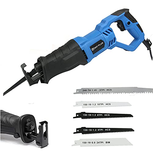 Säbelsäge Elektro säge, 900W Professional Reciprosäge 2800RPM Elektro Säbelsäge Tigersäge Stichsäge Kettensäge mit Säbelsägebl ätter 5 Stück, 2800RPM max. 160 mm Schnitttiefe von DayPlus