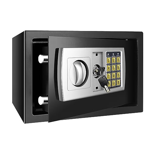 Tresor Feuerfest Wasserdicht Möbeltresor mit Zahlenschloss und 2 Schlüssel Eisenstahl Safe Wandtresor zum Einmauern für Zuhause, Büro, Schule, Hotel 31x20x20cm 8.5L Schwarz Tresor Feuerfest Wasserdicht Möbeltresor mit Zahlenschloss und 2 Schlüssel Eisenstahl Safe Wandtresor zum Einmauern für Zuhause, Büro, Schule, Hotel 31x20x20cm 8.5L Schwarz von DayPlus