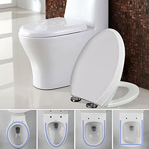 WC Sitz, Premium D Form Toilettendeckel Toilettensitz Absenkautomatik, Quick-Release-Funktion, Weiß Toilettensitz WC Brille Toilet Seat WC Brille Klobrille aus Duroplast von DayPlus