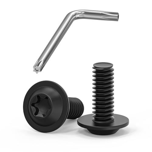 20 Stück M4x10 Schrauben, Linsenkopfschrauben, Torx Schrauben, Flanschschraube, Edelstahl A2 V2A, Vollgewinde, Schwarzes Oxid, mit Torx Schlüssel 20 Stück M4x10 Schrauben, Linsenkopfschrauben, Torx Schrauben, Flanschschraube, Edelstahl A2 V2A, Vollgewinde, Schwarzes Oxid, mit Torx Schlüssel von Dayalo