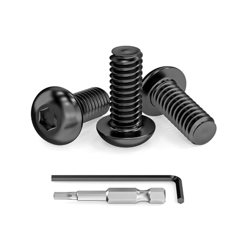 Dayalo 25 Stück M5 x 12 mm Schrauben, Linsenkopfschrauben M5, Innensechskant, Edelstahl A2 V2A, Schwarzes Oxid, Vollgewinde, mit Innensechskantschlüsseln und Bit von Dayalo