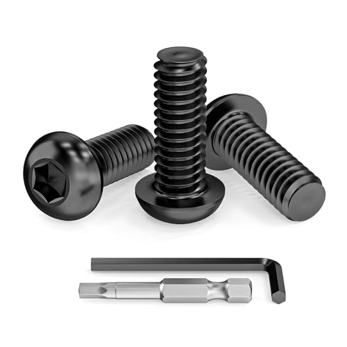 Dayalo 25 Stück M6 x 16 mm Schrauben, Linsenkopfschrauben M6, Innensechskant, Edelstahl A2 V2A, Schwarzes Oxid, Vollgewinde, mit Innensechskantschlüsseln und Bit Dayalo 25 Stück M6 x 16 mm Schrauben, Linsenkopfschrauben M6, Innensechskant, Edelstahl A2 V2A, Schwarzes Oxid, Vollgewinde, mit Innensechskantschlüsseln und Bit von Dayalo