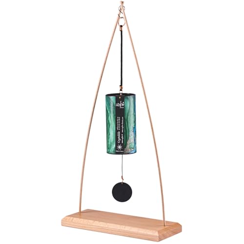 Zaphir Klangspiel Crystalide Frühling mit Ständer - Klangspielständer Tipi aus Buchenholz - 50 cm Höhe für Yoga, Kinder zur Entspannung und Meditieren von DAYASA