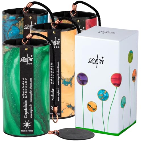 Zaphir Klangspiel Set mit Geschenkverpackung | Freie Aushwal | Windspiel Geschenk | Chimes für Yoga, Kinder und Meditation | Crystalide, Sufi, Twilight, Sunnray [4 Stück] von DAYASA