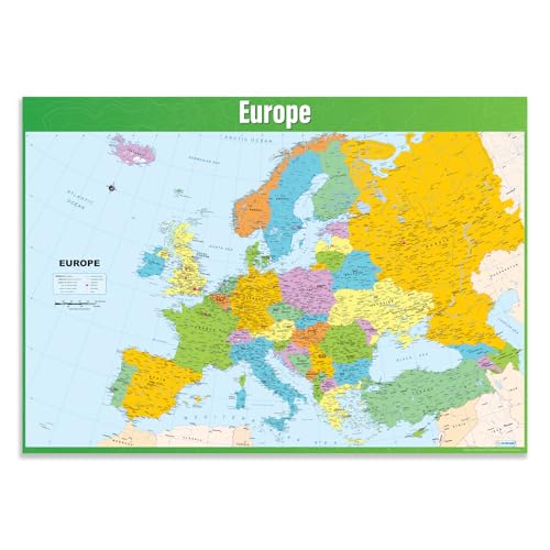 Daydream Education Europakarte, Geographie-Poster, glänzendes Papier, 85 x 59,4 cm (DIN A1), für den Klassenraum (evtl. nicht in dt. Sprache) von Daydream Education