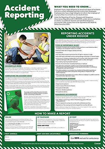Daydream Education Poster „Accident Reporting“, laminiertes Glanzpapier, 420 x 594 mm (A2), Wandposter für Gesundheit und Sicherheit in Büro und Gewerbe (evtl. nicht in deutscher Sprache) von Daydream Education
