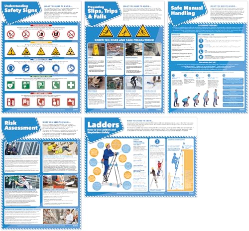 Daydream Education Poster „Warehouse Safety“ - 5er-Set, Poster für Gesundheit und Sicherheit, laminiertes Glanzpapier, 420 x 594 mm (A2), Wandposter für Gesundheit und Sicherheit in Büro und Gewerbe von Daydream Education