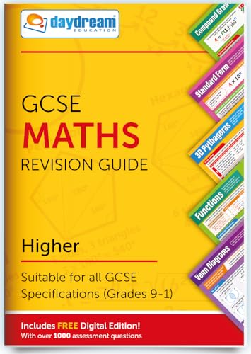 GCSE Maths (Higher), Pocket Posters: The Pocket-Sized Maths Revision Guide für Mathematik, Taschenbuch, nach GCSE-Vorgaben, mit kostenloser digitaler Ausgabe für Computer, Handys, Tablets, über 1.000 Prüfungsfragen, englische Version von Daydream Education