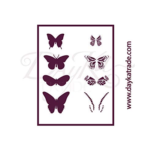 Dayka Trade Schablone A4, Motiv Schmetterlinge, mehrfarbig, Einheitsgröße von Dayka Trade
