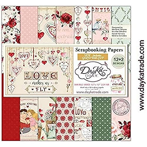 Dayka Trade Scrap Love Makes US Fly 12+2 30 x 30 cm, bunt, Regular von Dayka Trade