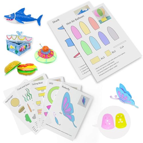 Dayker 3D-Druckstift-Zeichenbuch, 40 Muster, farbenfrohe Graffiti-Malvorlage, dicke Papierschablonen mit transparenter PVC-Tafel als Geburtstags-, Weihnachts-, DIY-Bastelgeschenk Dayker 3D-Druckstift-Zeichenbuch, 40 Muster, farbenfrohe Graffiti-Malvorlage, dicke Papierschablonen mit transparenter PVC-Tafel als Geburtstags-, Weihnachts-, DIY-Bastelgeschenk von Dayker