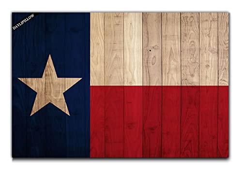 DayliPillow Texas Flagge Holzbrett Moderne Outdoor Willkommen Matten für Haustür Eingang Türmatte Fußmatte Schuhe Schaber Indoor Matten von DayliPillow