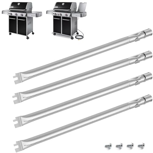 DaylyFav 49,5 cm Brennerrohre für Weber Genesis 300 Serie E-310 E-320 E-330 S-310 S-330 EP - 310/320/330 Grillteile Ersatz, Edelstahl, 4 Stück von DaylyFav