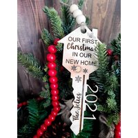 Unser Erstes Weihnachten in Unserem Neuen Zuhause Schlüssel Ornament Personalisiert von DaysofSunCreations