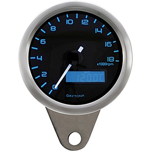 Daytona Drehzahlmesser Velona LED-BLAU 18000U/MIN schwarz 85834 Motorrad von Daytona
