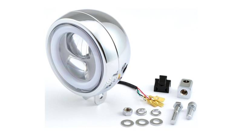 Daytona Hauptscheinwerfer LED Chrom mit unterer Halterung von Daytona