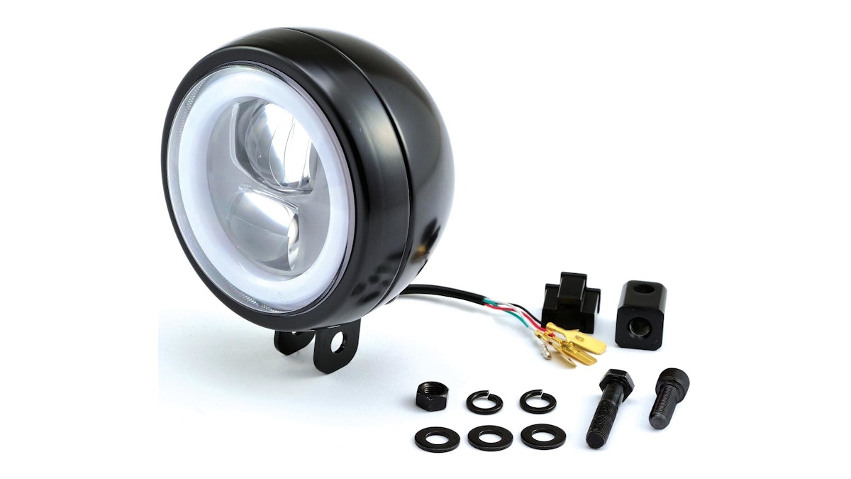 Daytona Hauptscheinwerfer LED Schwarz mit unterer Halterung von Daytona
