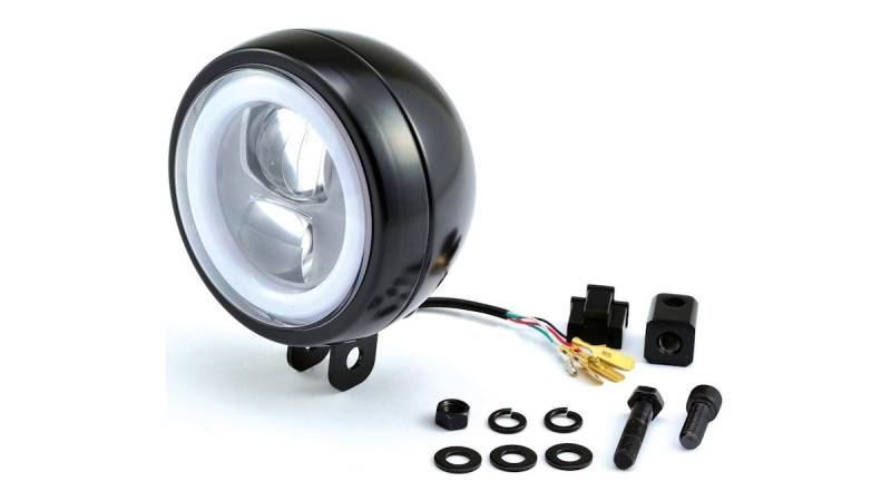 Daytona Hauptscheinwerfer LED Schwarz mit unterer Halterung von Daytona