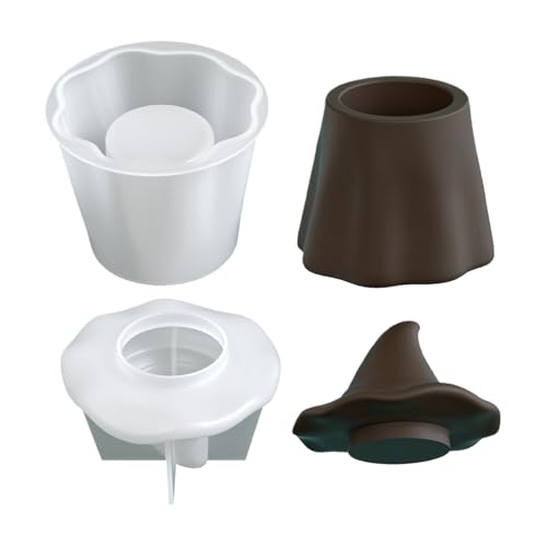 Dayysiuy Halloween Geisterglas Silikonform | Harz Bonbonbehälter Form Mit Deckel - Wiederverwendbare Silikonform Für Schmuckorganizer Aufbewahrungsgläser Kerzenbecher Süßigkeitenbehälter von Dayysiuy