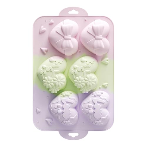 Dayysiuy Herzförmige Silikonform | Valentinstag Schokoladenformen - Lebensmittelechte Form Mit Reliefmuster Für Kuchen Seife Dessert Backen Mousse Brownie Käse Pudding von Dayysiuy