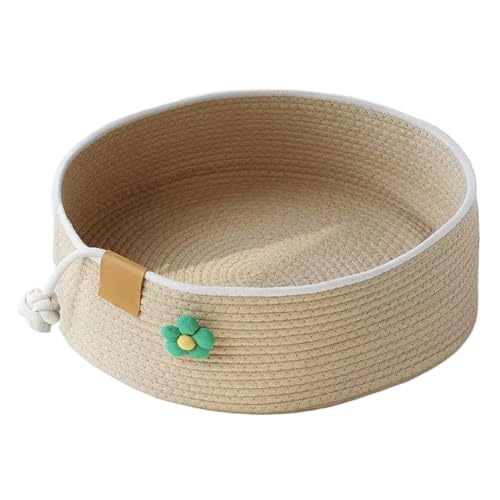 Dayysiuy Katzen Nest, Mittelgroßer Geflochtener Schlafkorb Für Katzen, Kratzpad Möbel Für Mittelgroße Große Wohnzimmer Büro Schlafzimmer Schreibtisch Couch von Dayysiuy