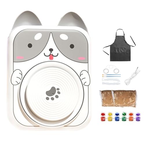 Dayysiuy Keramikscheibe 5V DC USB - Töpferscheibe Für Kinder Mit Tieren Motiven | Antirutsch Werkzeuge Zum Formen Modellieren Bemalen Dayysiuy Keramikscheibe 5V DC USB - Töpferscheibe Für Kinder Mit Tieren Motiven | Antirutsch Werkzeuge Zum Formen Modellieren Bemalen von Dayysiuy
