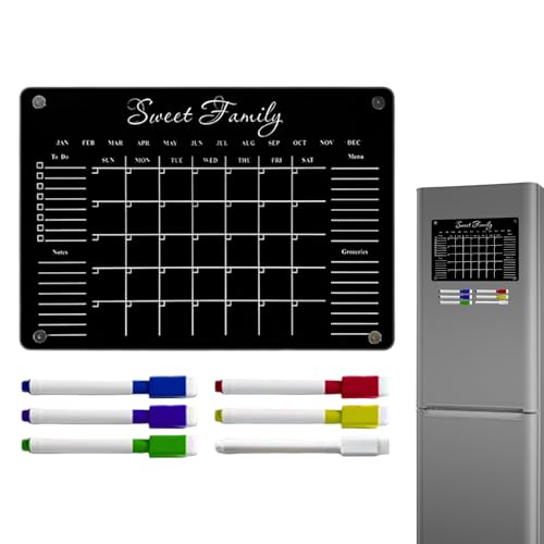 Dayysiuy Magnetischer Wochenplaner Kalender Für Kühlschrank | Abwischbare Acryl Notizblöcke | Wiederverwendbare Whiteboard mit 6 abwischbaren Markern für Küche und Zuhause Dayysiuy Magnetischer Wochenplaner Kalender Für Kühlschrank | Abwischbare Acryl Notizblöcke | Wiederverwendbare Whiteboard mit 6 abwischbaren Markern für Küche und Zuhause von Dayysiuy