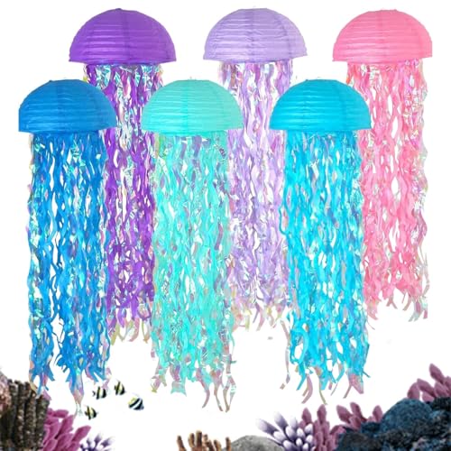 Dayysiuy Quallen Lampion Deko - Meeresmotive Quallen-Laternen Deko | 6 Stück Farbenfrohe Wiederverwendbare Lichterketten Als Party Für Hauswarming Geburtstag Abschlussfeier Dayysiuy Quallen Lampion Deko - Meeresmotive Quallen-Laternen Deko | 6 Stück Farbenfrohe Wiederverwendbare Lichterketten Als Party Für Hauswarming Geburtstag Abschlussfeier von Dayysiuy