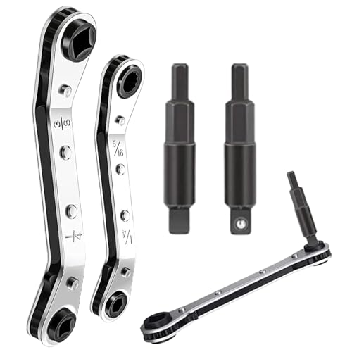 Dayysiuy Ratschen-Schraubenschlüssel Set | Servicewerkzeug für Klimaanlagen,Präzisions Ratsche Für Heizung Klima Sanitär Haushalt Industrie Kfz von Dayysiuy