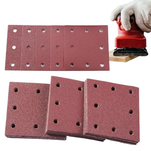 Dayysiuy Schleifpapier - 120 Stück Schleifpapier Für Bastelarbeiten,10,9x11,4 cm Schleifblätter Für Möbel Betonboden Oberflächenbearbeitung von Dayysiuy