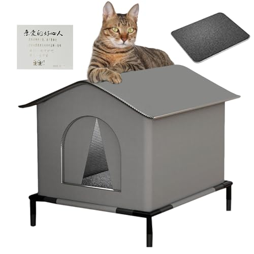 Katzenhaus Für Draußen, Katzenhöhlen Für Draußen Winterfest Wasserdicht, Großer Wasserdichter Katzenschutz Mit Erhöhter Basis Und Kissen, Für Katzen Im Freien Oder Im Innenraum - 40x33x33cm Katzenhaus Für Draußen, Katzenhöhlen Für Draußen Winterfest Wasserdicht, Großer Wasserdichter Katzenschutz Mit Erhöhter Basis Und Kissen, Für Katzen Im Freien Oder Im Innenraum - 40x33x33cm von Dayysiuy