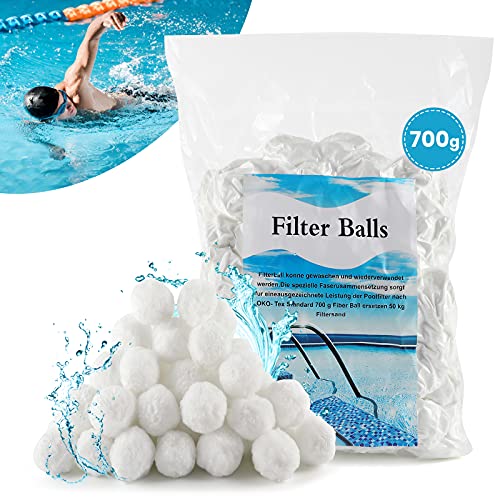 DazSpirit Filterbälls Für Sandfilteranlagen 700g Filterbälle Für Pool Ersetzen Ersatz Für 25Kg Filtersand Und Quarzsand, Geeignet Für Pool Filter Schwimmbad Filteranlage, Poolreinigung Zubehör von DazSpirit