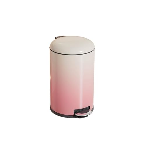 Dazengzeng Mülleimer Eleganter und langlebiger Edelstahl-Treppen-Mülleimer mit Deckel for die Heimdekoration in Küche und Wohnzimmer(Pink,8L) von Dazengzeng