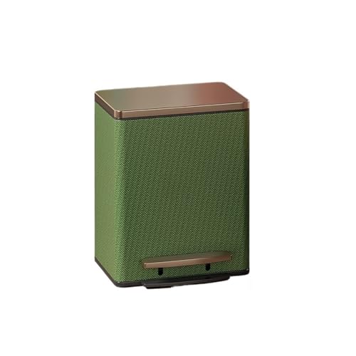 Dazengzeng Mülleimer Stilvoller und funktionaler Mülleimer aus Edelstahl mit Deckel – Mülleimer mit großem Fassungsvermögen und Fußpedal for das Wohnzimmer(Green,15L) von Dazengzeng