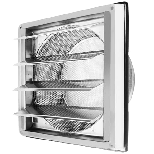 Dazhtu 100mm Lüftungsgitter Mit Rückschlagklappe, Lamellen Und Wetterschutzgitter, Optimal Für Die Außenwandmontage Von Lüftungsanlagen Und Dunstabzugshauben Mit Kautschuk-Dichtung&Schrauben von Dazhtu