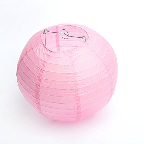 10 Stücke Papierlaterne Laterne Deko Feier Lampions Papierlampen 10"(25cm) (rosa) von Dazone