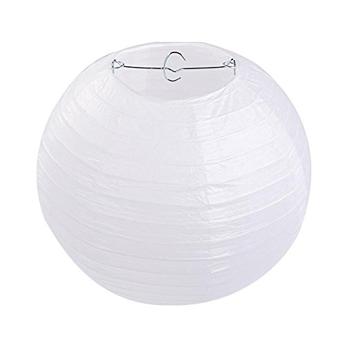 10 Stücke Papierlaterne Laterne Deko Feier Lampions Papierlampen 12"(30cm) (weiß) von Dazone