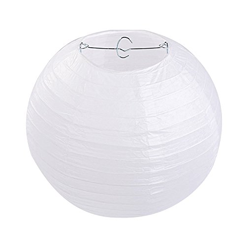 10 Stücke Papierlaterne Laterne Deko Feier Lampions Papierlampen 8"(20cm) (weiß) von Dazone