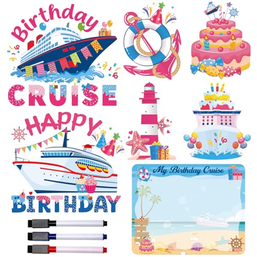 Dazoratix Geburtstagskreuzfahrt-Türmagnete – 7 Stück Happy Birthday Magnet Stateroom Pink Dekorationen Magnetische Schiffskabinenaufkleber für Mädchen Auto Kühlschrank Zubehör Karneval Aufkleber Party Dazoratix Geburtstagskreuzfahrt-Türmagnete – 7 Stück Happy Birthday Magnet Stateroom Pink Dekorationen Magnetische Schiffskabinenaufkleber für Mädchen Auto Kühlschrank Zubehör Karneval Aufkleber Party von Dazoratix