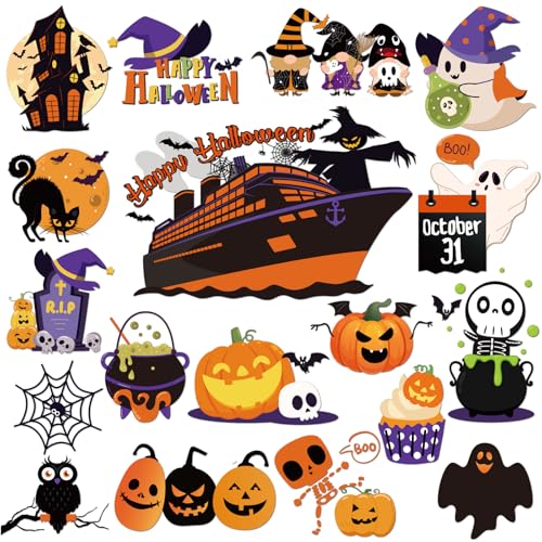 Dazoratix Halloween Kreuzfahrt Tür Magnete - 18pcs Happy Halloween Kreuzfahrt Schiff Tür Magnet Dekoration Lustige Kürbis Fledermäuse Spinne Magnet Aufkleber Skelett Geist Kreuzfahrt Magnet für Dazoratix Halloween Kreuzfahrt Tür Magnete - 18pcs Happy Halloween Kreuzfahrt Schiff Tür Magnet Dekoration Lustige Kürbis Fledermäuse Spinne Magnet Aufkleber Skelett Geist Kreuzfahrt Magnet für von Dazoratix