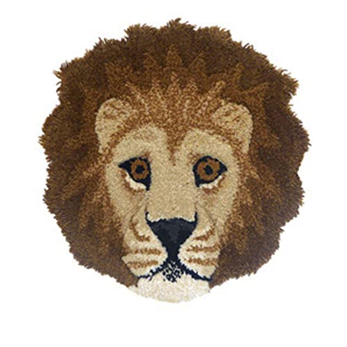 Dazzerake FintoCashmere Zone Teppich Waschbar Weich Rutschfest Dekorative Eingangsmatte Tierform Stuhlkissen Sofamatte (Löwe, 36x34cm) von Dazzerake
