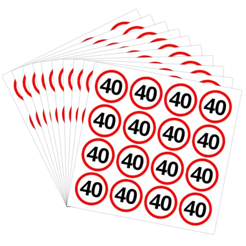 40 Geburtstag Sticker,160 Stk Verkehrsschild 40 Geburtstag Deko Aufkleber,Deko 40 Geburtstag Mann Frau, Geburtstagssticker 40 Geburtstagsdeko, 40. Geburtstag Aufkleber für 40er Jubiläum Party Geschenk von Dazzjoy