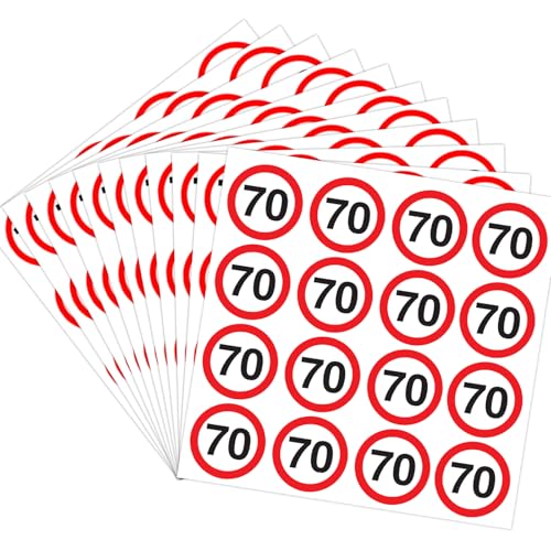 70 Geburtstag Sticker,160 Stk Verkehrsschild 70 Geburtstag Deko Aufkleber,Deko 70 Geburtstag Mann Frau, Geburtstagssticker 70 Geburtstagsdeko, 70. Geburtstag Aufkleber für 70er Jubiläum Party Geschenk von Dazzjoy